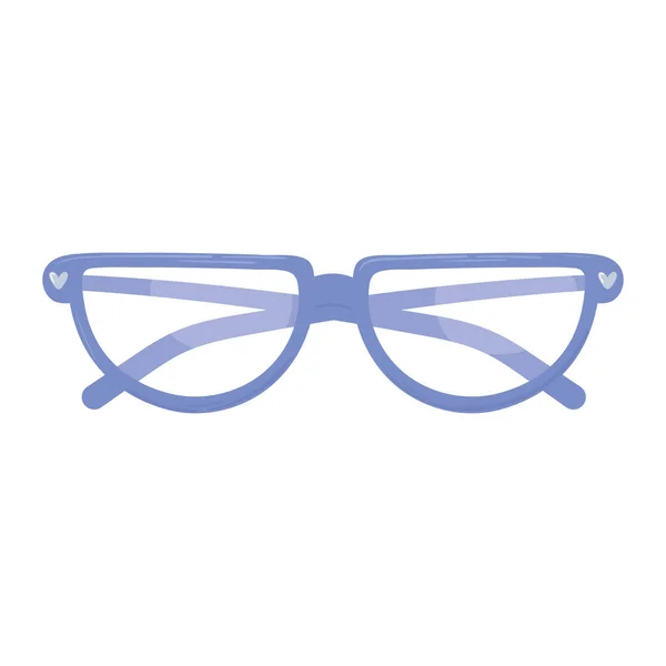 Óculos acessório moda elemento óptico design vista superior — Vetor de Stock