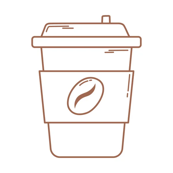 Coffee takeaway cup icon in brown line — Stock Vector