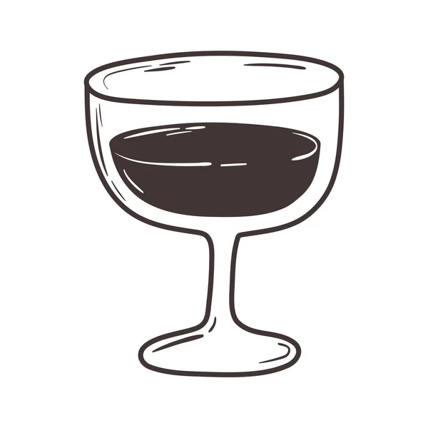 Copo de champanhe celebração evento doodle ícone design — Vetor de Stock