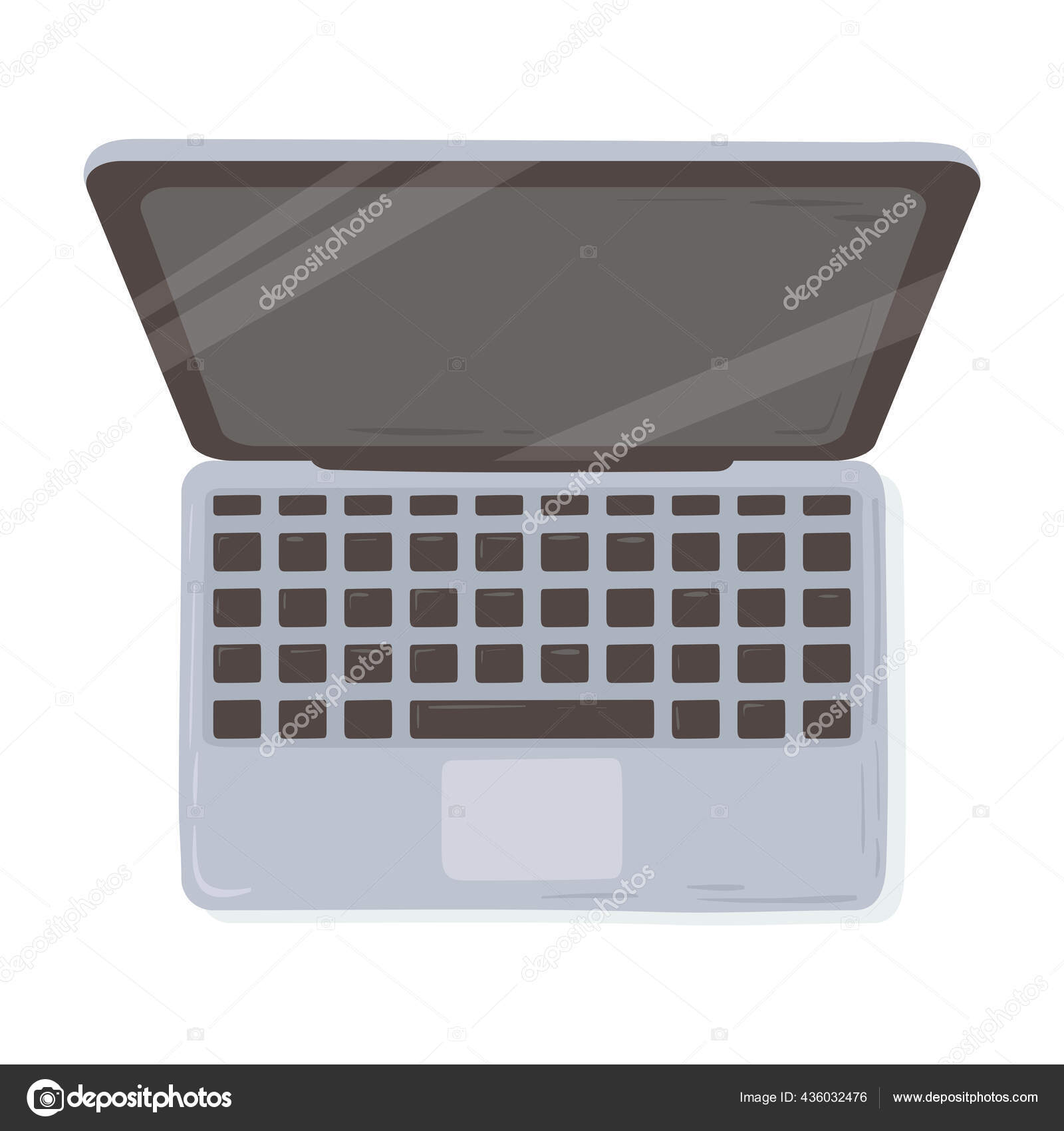 Elemen Perangkat Komputer Laptop Untuk Kantor Kerja Suplai Desain Top View Stok Vektor Stockgiu 436032476