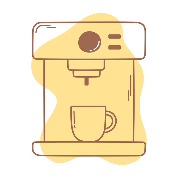 Kaffee-Espressomaschine und Tasse Symbol Linie und Füllung — Stockvektor