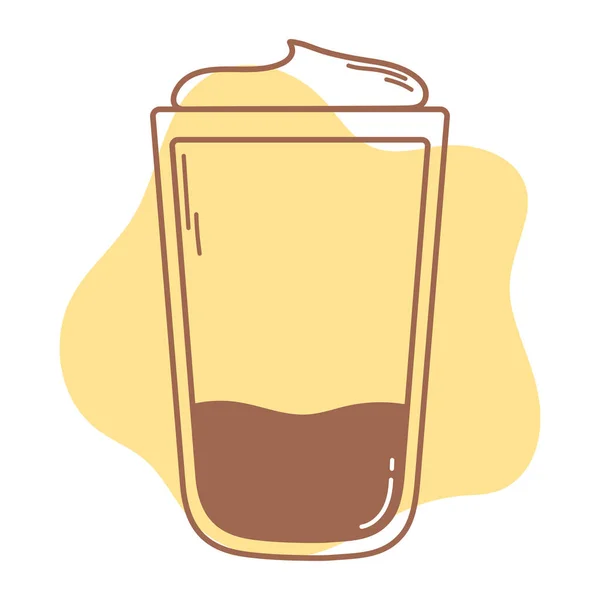 Café com creme frio gostoso bebida ícone linha e preencher — Vetor de Stock