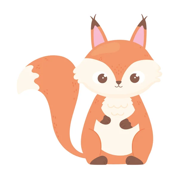 Schattig eekhoorn cartoon dier pictogram witte achtergrond — Stockvector