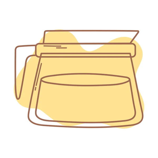 Кофеварка горячий напиток икона линии и заполнить — стоковый вектор