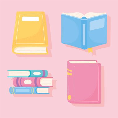 kitap simgeleri belirlendi okuma ve edebiyat tasarımı öğrenin