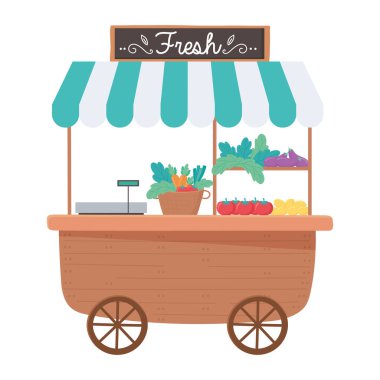 Çiftçi pazarındaki küçük işletme sebzeleri beyaz arka plan dizaynı