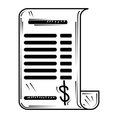 restaurant paper receipt payment in line style