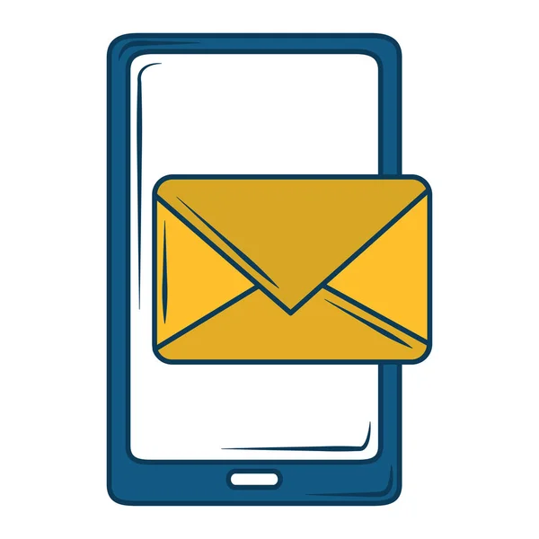 Marketing smartphone email publicidad icono diseño — Vector de stock