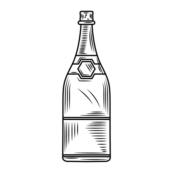 Винный день, бутылка с пробки напиток ручной работы дизайн — стоковый вектор