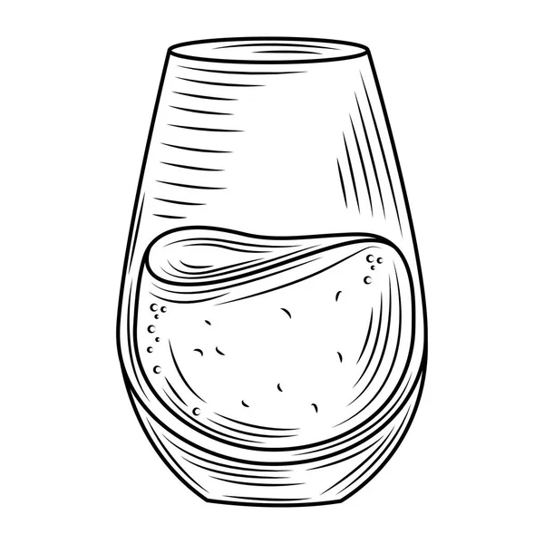 Bor nap, üveg pohár ital ünneplés kézzel rajzolt design — Stock Vector