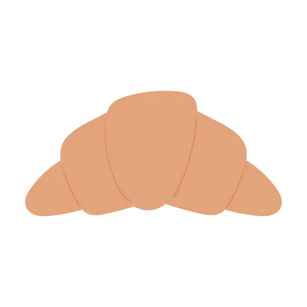 Desayuno pan cruasán apetitosa deliciosa comida, icono plano sobre fondo blanco — Vector de stock