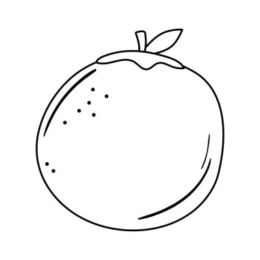 meyve portakalı iştah açıcı lezzetli yemek, ikon çizgisi tarzı