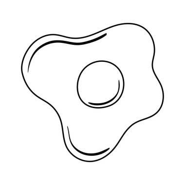 Kahvaltı yumurta iştah açıcı lezzetli yemek, ikon çizgisi tarzı