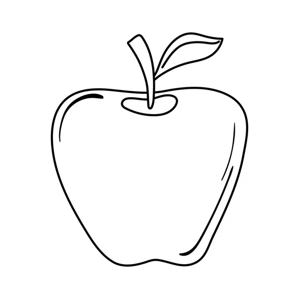 Fruta de manzana fresca apetitosa comida deliciosa, estilo de línea de icono — Archivo Imágenes Vectoriales
