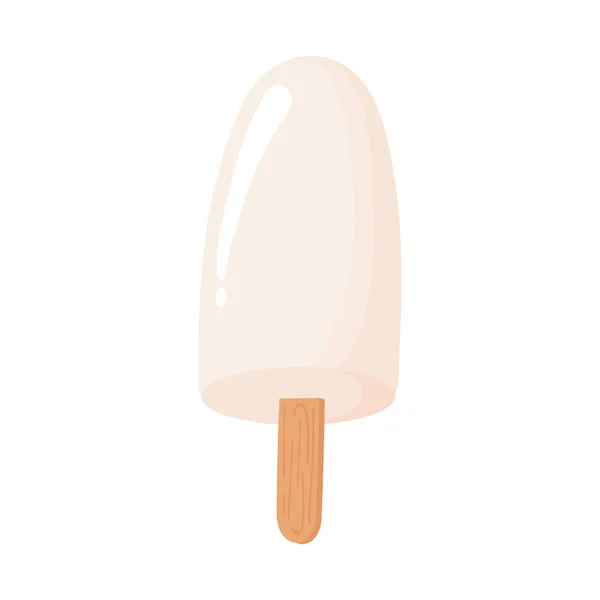 Ice cream in stick, milk dairy product cartoon icon — Stock Vector