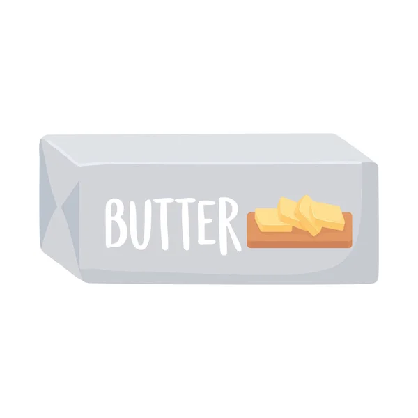 Boter, melkproduct cartoon icoon — Stockvector