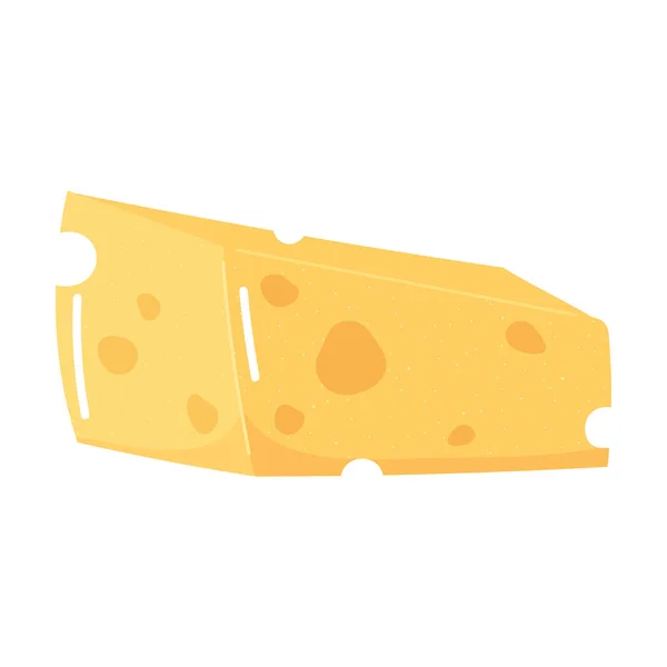 Queijo de fatia, leite ícone de desenho animado de produtos lácteos —  Vetores de Stock