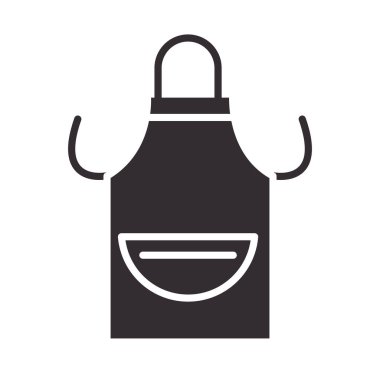 Şef, önlük üniformalı mutfak silueti tarzı ikon