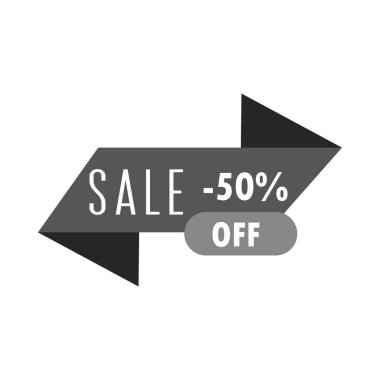 indirimli satış teklifi beyaz arka plan üzerinden ticaret kurdelesi