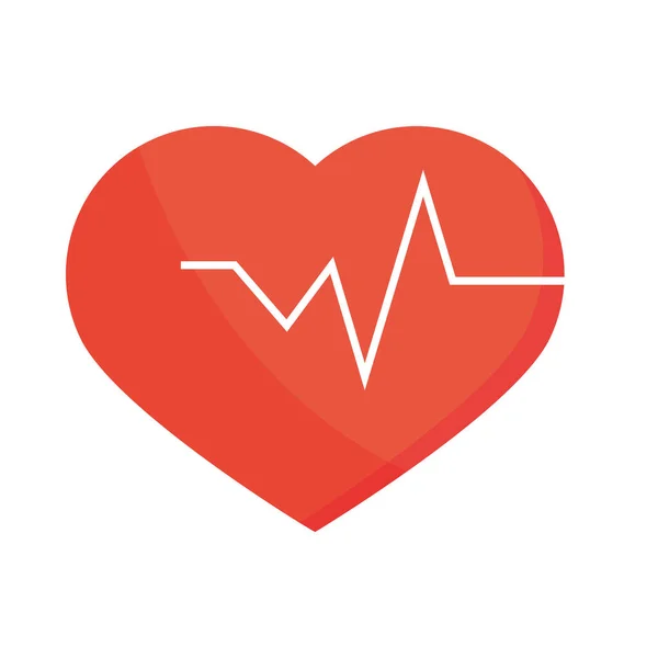 Medicina sana del latido del corazón en estilo plano — Vector de stock