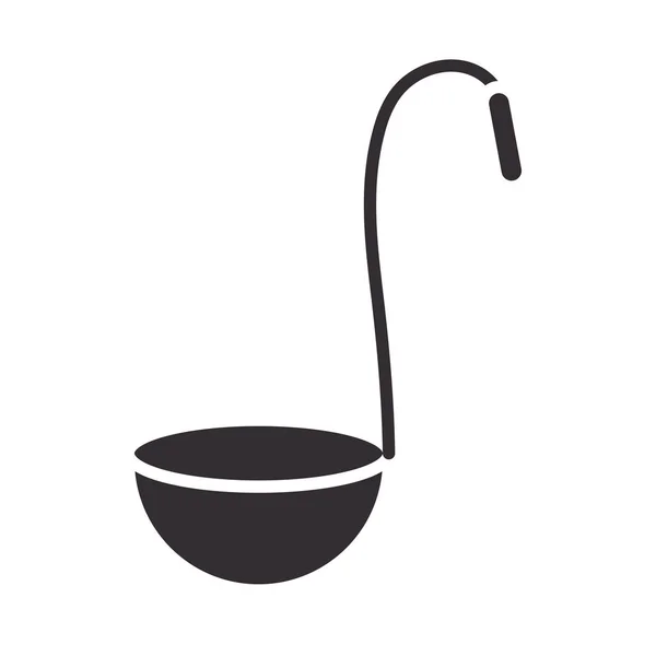 Chef, ladle kitchen utensil silhouette style icon — Stock Vector
