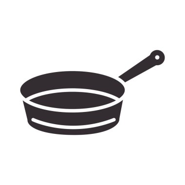 Şef, tencere mutfak çatal bıçak siluet tarzı ikon