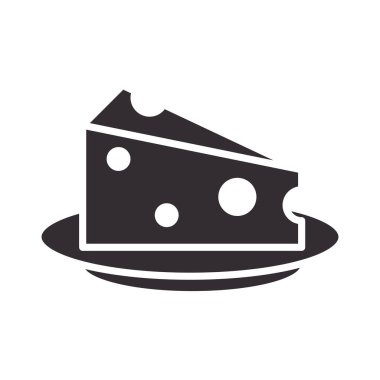 Şef, peynir dilimi mutfak çatal bıçak silueti tarzı simge