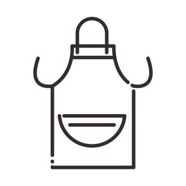 Şef, önlük üniformalı mutfak çizgisi simgesi