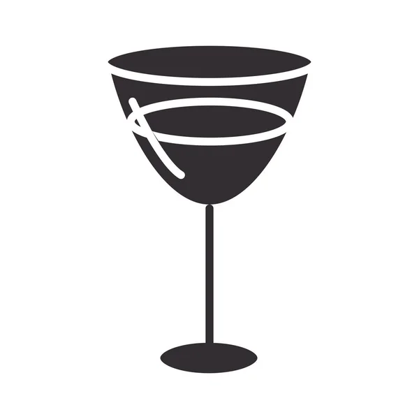 Chef, champagne vetro cucina utensile icona stile silhouette — Vettoriale Stock