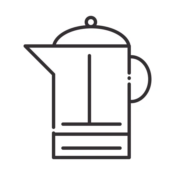 Koch, Teekanne Küchenutensilien Linie Stil-Ikone — Stockvektor