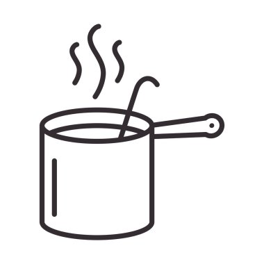 Şef, kepçe mutfak çatal bıçak çizgisi tarzı ikonlu esrar