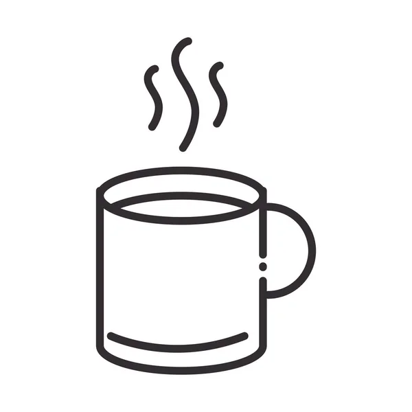 Koch, heiße Kaffeetasse Küchenutensilien Linie Stil-Ikone — Stockvektor