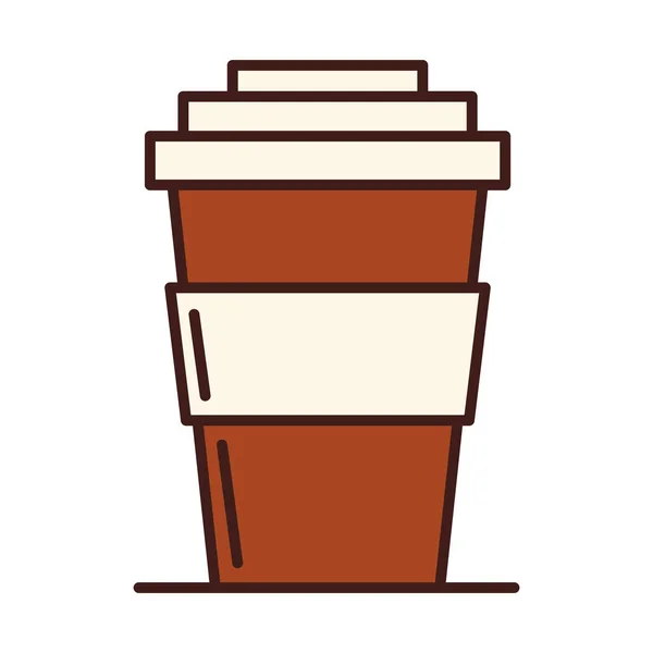 Сніданок одноразова лінія чашки кави та стиль наповнення — стоковий вектор