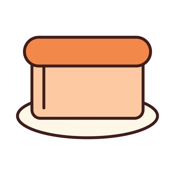 Pain de boulangerie petit déjeuner sur la ligne de plat et le style de remplissage — Image vectorielle