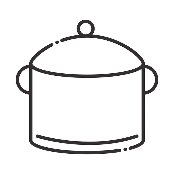 Chef, olla cocina utensilio objeto línea estilo icono — Archivo Imágenes Vectoriales