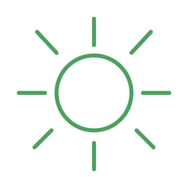 Yaz güneşi gökyüzü yeşil çizgi stili