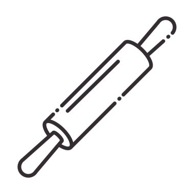 Şef, patenli iğne mutfak gereçleri çizgisi simgesi