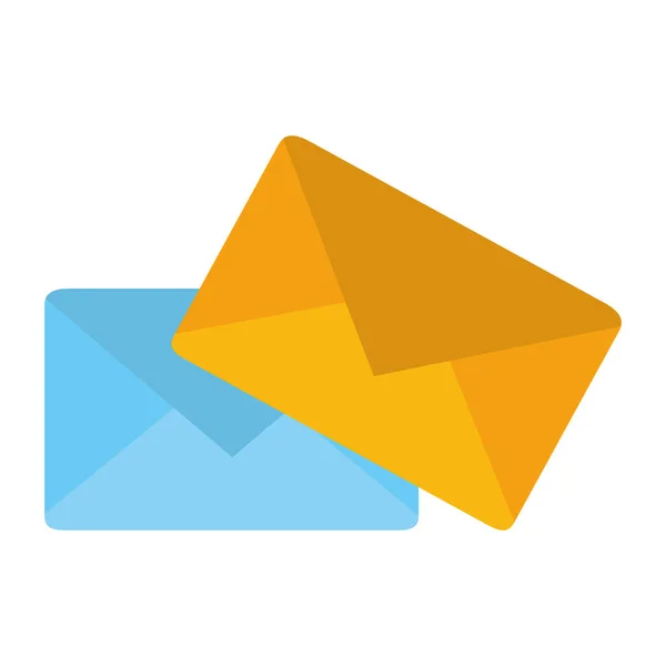 Service postal, enveloppes courrier courrier courrier livraison liée — Image vectorielle