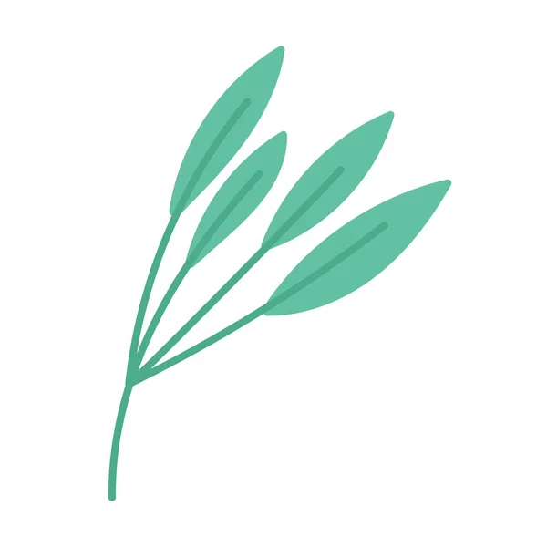 Zielone liście liście natura kreskówki ikona w odosobnionym stylu — Wektor stockowy