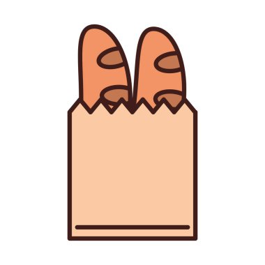 Ekmek baget sıralı kahvaltı poşeti ve dolma stili