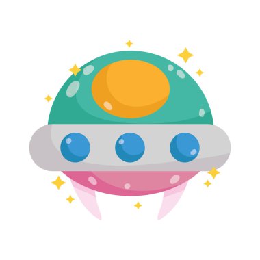 UFO seyahat macera çizgi film düz stili