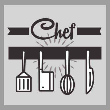 Şef mutfak çatal bıçak restoranı çatal bıçak karıştırıcısı.