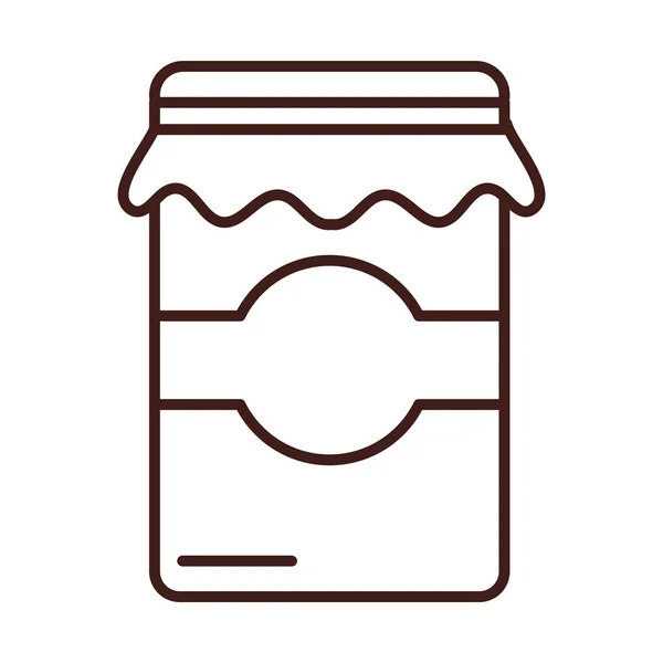 Πρωινό γλυκό βάζο μαρμελάδα γραμμή στυλ — Διανυσματικό Αρχείο