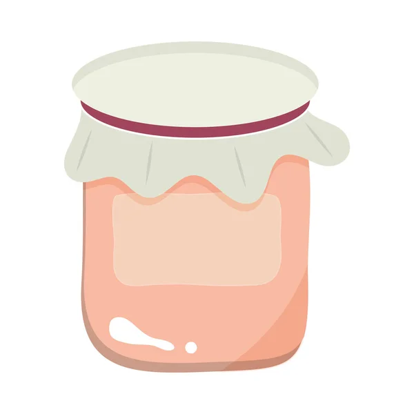 Pot glas jam dessert cartoon hygge stijl — Stockvector