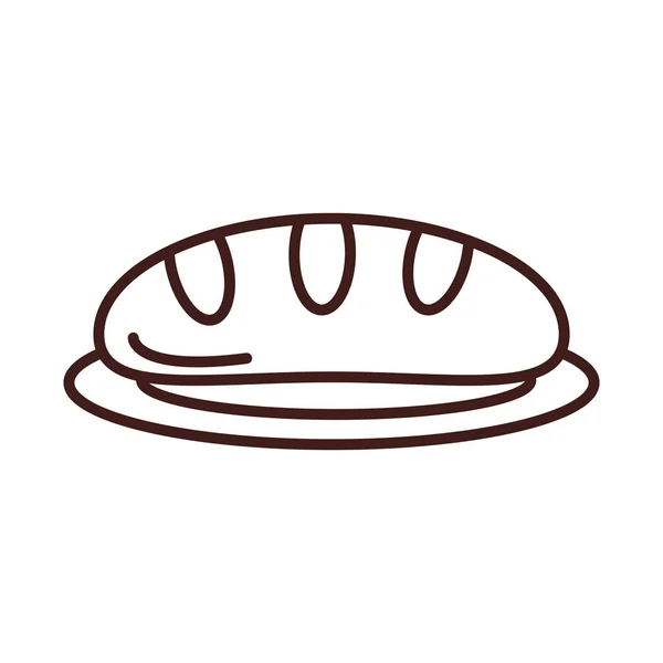 Сніданок хліб на посуді стиль лінії — стоковий вектор