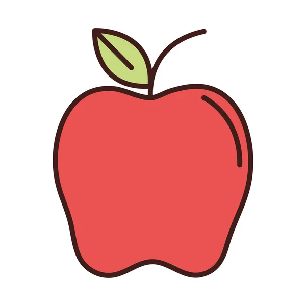 Πρωινό φρέσκα φρούτα μήλο γραμμή και συμπληρώστε το στυλ — Διανυσματικό Αρχείο