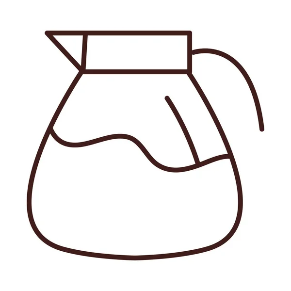 Сніданок чайник кава свіжий напій стиль лінії — стоковий вектор
