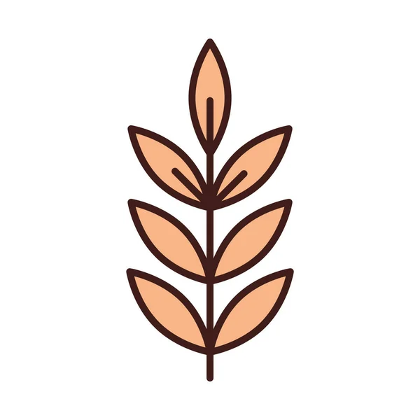 Gren träd blad lövverk ekologisk linje och fyll stil — Stock vektor