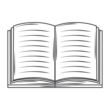 Açık kitap okuma hobisi skeç stili tasarım vektörü