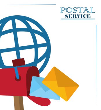 Posta servisi, kurye teslimat dünyası posta kutusu zarfı